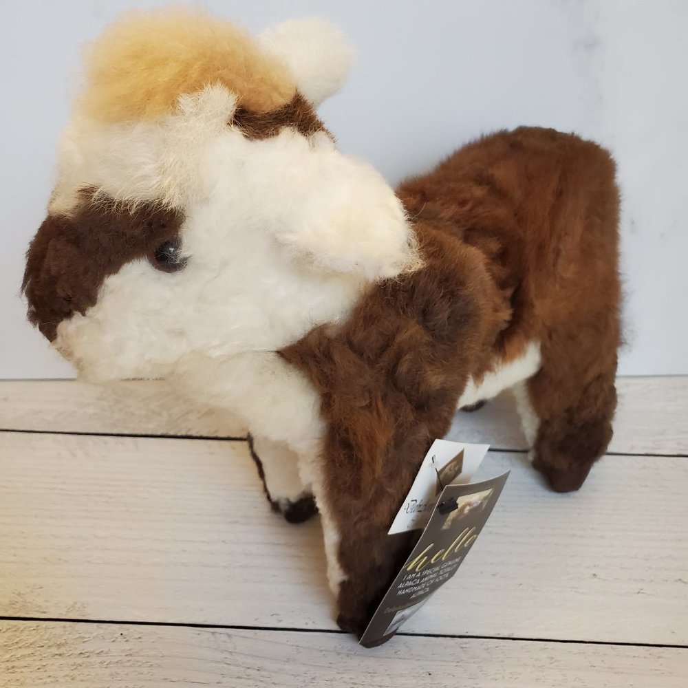 New Alpaca Fur Plush Cow from Peru